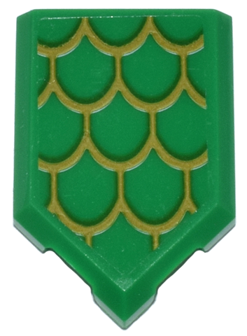 Tile, Modified 2 x 3 Pentagonal with Gold Dragon Scales Pattern (Sticker) - Set 80036