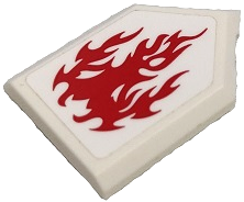 Tile, Modified 2 x 3 Pentagonal with Red Flames Pattern (Sticker) - Set 70679