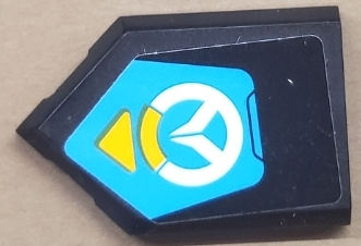 Tile, Modified 2 x 3 Pentagonal with Overwatch Logo and Yellow Triangle Pattern (Sticker) - Set 75975