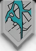 Tile, Modified 2 x 3 Pentagonal with Rock Surface with Dark Turquoise Cracks Pattern (Sticker) - Set 40556