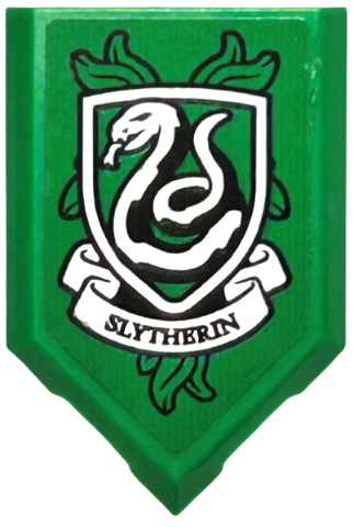 Tile, Modified 2 x 3 Pentagonal with HP 'SLYTHERIN' House Crest Pattern (Sticker) - Set 76416