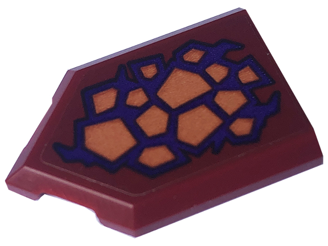Tile, Modified 2 x 3 Pentagonal with Nougat Scales with Dark Purple Skin Background Pattern (Sticker) - Set 71793