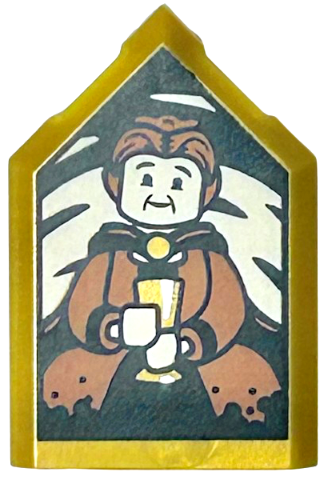 Tile, Modified 2 x 3 Pentagonal with HP Portrait - Helga Hufflepuff Pattern