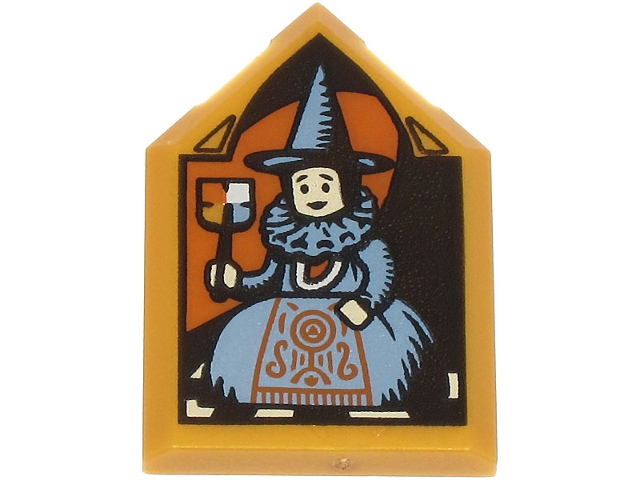 Tile, Modified 2 x 3 Pentagonal with HP Portrait - Elizabeth Burke Pattern