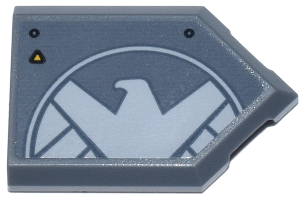 Tile, Modified 2 x 3 Pentagonal with Panel with White Eagle Shield Logo Pattern Model Right Side (Sticker) - Set 76269