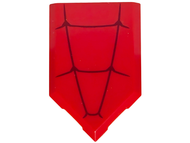 Tile, Modified 2 x 3 Pentagonal with Dark Red Spider Web Pattern