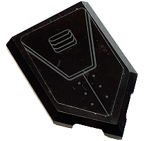 Tile, Modified 2 x 3 Pentagonal with Hull Plates with Dark Bluish Gray Air Vent, Lines and Rivets Pattern (Sticker) - Set 76122