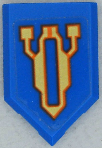 Tile, Modified 2 x 3 Pentagonal with Bright Light Yellow and Orange Circuitry Pattern (Sticker) - Set 70357