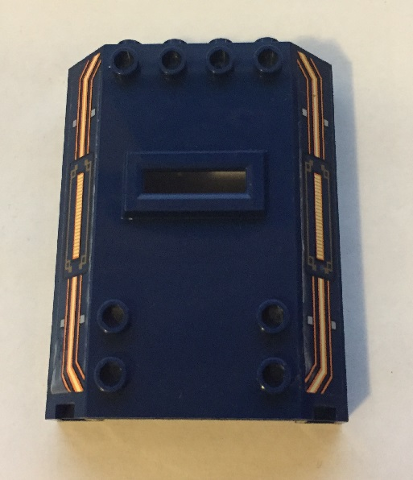 Panel 2 x 6 x 6 with Window Slot with Orange and White Bars and Orange Circuitry Pattern (Stickers) - Sets 70317 / 70324