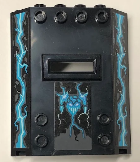 Panel 2 x 6 x 6 With Window Slot with Stone and Energy Pattern (Stickers) - Set 70356