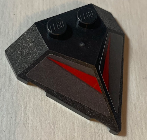 Wedge 4 x 4 Pointed with Red Streak Pattern on Both Sides (Stickers) - Set 70613