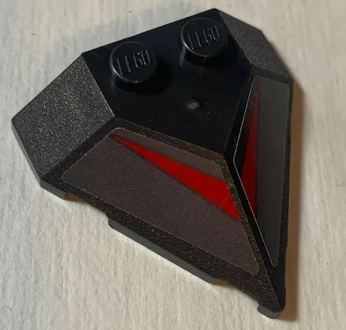 Wedge 4 x 4 Pointed with Red Streak Pattern on Both Sides (Stickers) - Set 70613