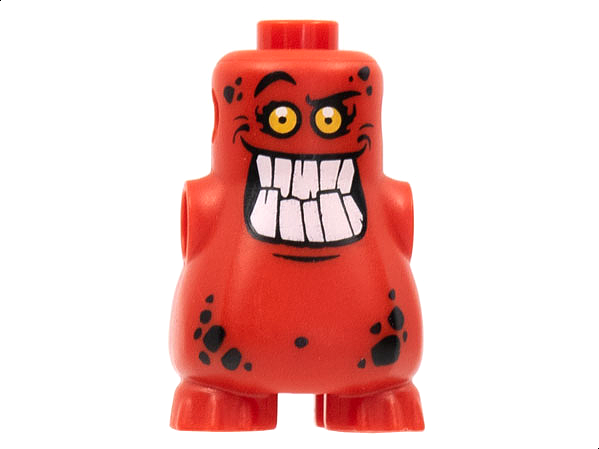 Body, Nexo Knights Scurrier with Bright Light Orange Eyes and Open Mouth Smile with 10 Flat White Teeth Pattern