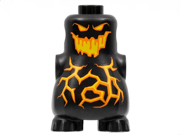 Body, Nexo Knights Scurrier with Orange and Yellow Eyes, Open Mouth and Cracks Pattern
