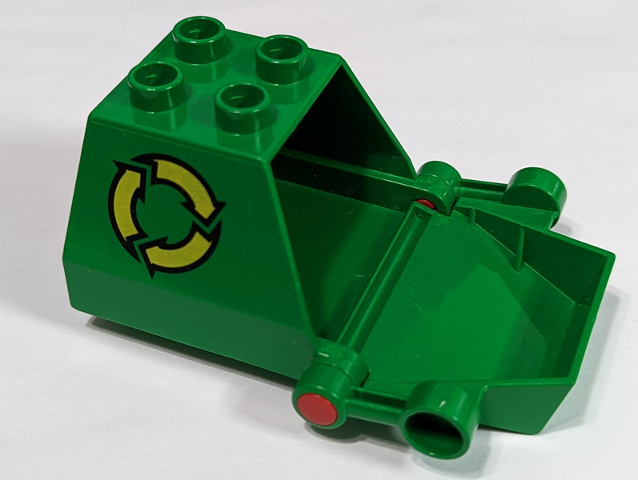 Duplo Vehicle Container with Recycling Arrows Pattern and Opening Rear Door