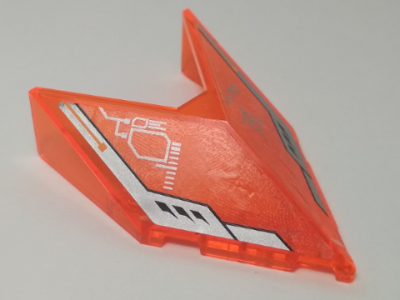 Windscreen 6 x 4 x 1 1/3 Pointed with Silver Circuitry and Black Vents Pattern on Both Sides (Stickers) - Set 70348