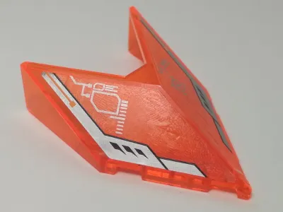 Windscreen 6 x 4 x 1 1/3 Pointed with Silver Circuitry and Black Vents Pattern on Both Sides (Stickers) - Set 70348