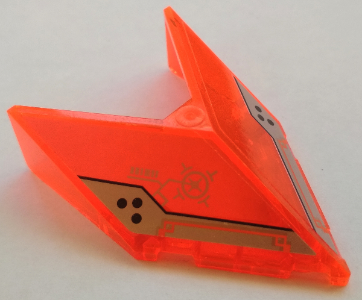 Windscreen 6 x 4 x 1 1/3 Pointed with Silver Circuitry and Black Dots Pattern on Both Sides (Stickers) - Set 70327