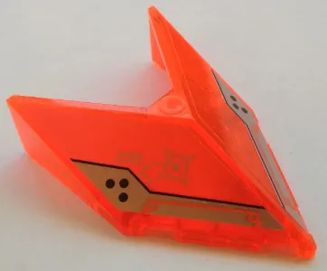 Windscreen 6 x 4 x 1 1/3 Pointed with Silver Circuitry and Black Dots Pattern on Both Sides (Stickers) - Set 70327