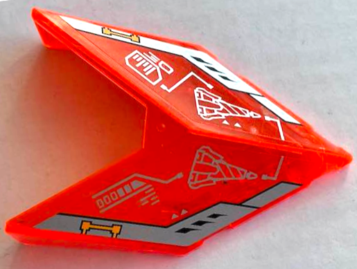 Windscreen 6 x 4 x 1 1/3 Pointed with Silver Circuitry, Step Drill and Black Vents Pattern on Both Sides (Stickers) - Set 70354