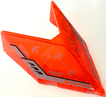 Windscreen 6 x 4 x 1 1/3 Pointed with Silver Circuitry and Black Vents Pattern on Both Sides (Stickers) - Set 70358