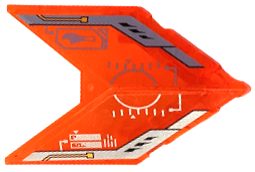 Windscreen 6 x 4 x 1 1/3 Pointed with Silver Circuitry, Wrench and Black Vents Pattern on Both Sides (Stickers) - Set 70354