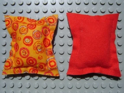Scala Cloth Pillow Large with Red and Multicolored Circles Sides