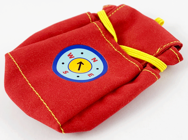 Scala, Cloth Backpack with Yellow Strap with Compass Pattern