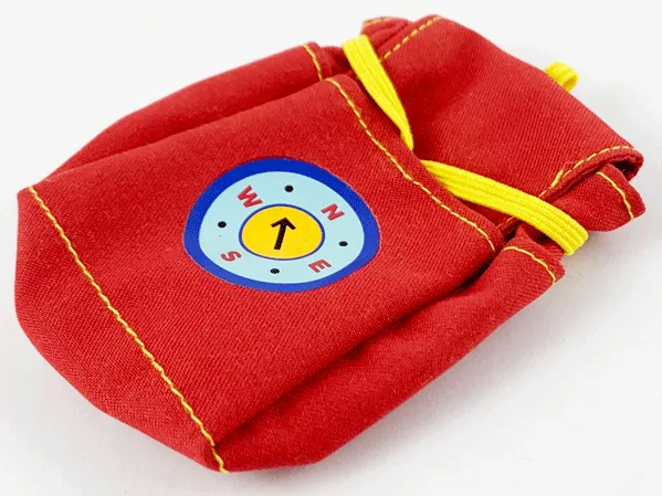 Scala, Cloth Backpack with Yellow Strap with Compass Pattern