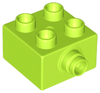 Duplo, Brick 2 x 2 with Pin on Side with Groove