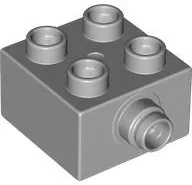 Duplo, Brick 2 x 2 with Pin on Side with Groove
