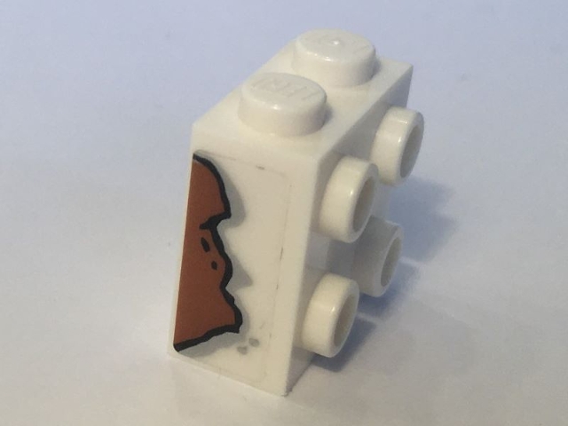 Brick, Modified 1 x 2 x 1 2/3 with Studs on Side with Rust Pattern Model Right Side (Sticker) - Set 10274