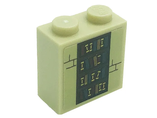 Brick, Modified 1 x 2 x 1 2/3 with Studs on Side with Books on Bookcase and Bricks Pattern (Sticker) - Set 71043