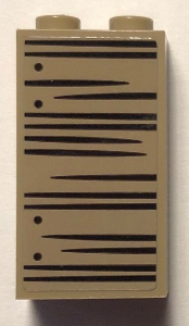 Brick 1 x 2 x 3 with Black Horizontal Wood Lines and Nails on Left Side Pattern (Sticker) - Set 75952