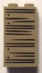Brick 1 x 2 x 3 with Black Horizontal Wood Lines and Nails on Left Side Pattern (Sticker) - Set 75952