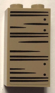 Brick 1 x 2 x 3 with Black Horizontal Wood Lines and Nails on Right Side Pattern (Sticker) - Set 75952