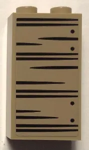 Brick 1 x 2 x 3 with Black Horizontal Wood Lines and Nails on Right Side Pattern (Sticker) - Set 75952