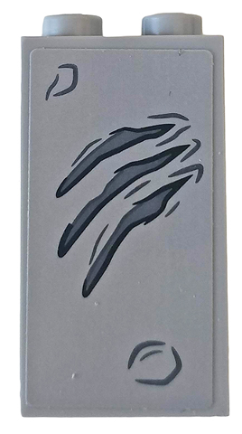 Brick 1 x 2 x 3 with Scratches and Dents Pattern (Sticker) - Set 75935