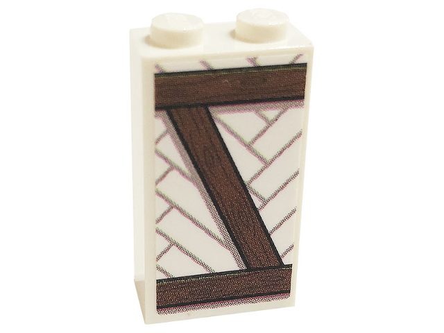 Brick 1 x 2 x 3 with Planks with Wood Grain Pattern 2 (Sticker) - Set 75980