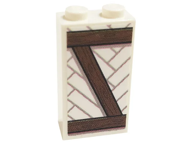 Brick 1 x 2 x 3 with Planks with Wood Grain Pattern 2 (Sticker) - Set 75980