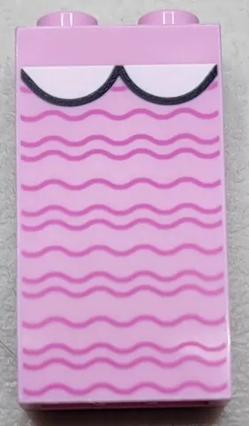 Brick 1 x 2 x 3 with White Lapels and Dark Pink Wavy Lines Pattern (BrickHeadz Eleven Torso)