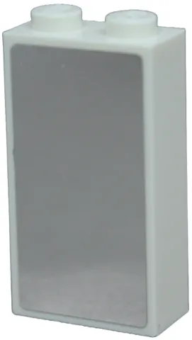 Brick 1 x 2 x 3 with Silver Mirror Pattern (Sticker) - Set 41719