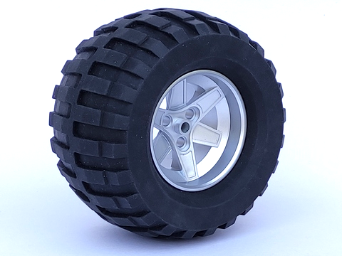 Wheel 62mm D. x 46mm Technic Racing Large, with Black Tire Technic Power Puller (22969 / 32298)