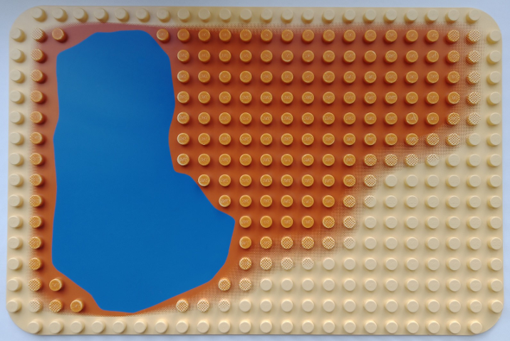Duplo, Baseplate 16 x 24 with Pond and Orange Sand Pattern