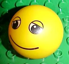 Duplo Ball for Ball Tube with Smile and Black and White Eyes with Eyelids Pattern