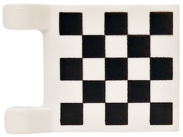 Flag 2 x 2 Square with Checkered Pattern on Both Sides, Black Corners (Printed)