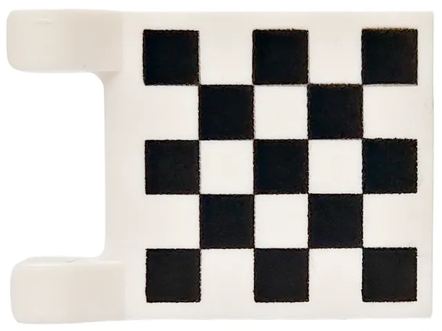 Flag 2 x 2 Square with Checkered Pattern on Both Sides, Black Corners (Printed)