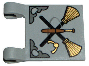 Flag 2 x 2 Square with Crossed Brooms Pattern