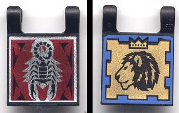 Flag 2 x 2 Square with Scorpion and Lion with Crown Pattern on Opposite Sides