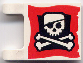 Flag 2 x 2 Square with Skull and Crossbones with Eye Patch on Red Background Pattern